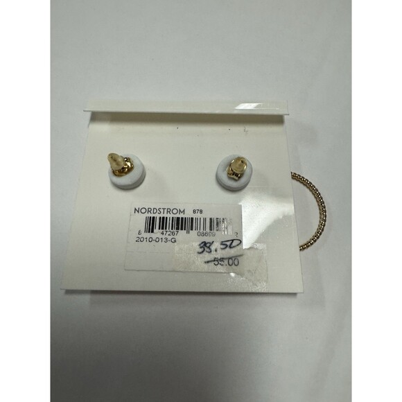 Gorjana Tulum Hoop Earrings Lightweight Gold Color Drop Dangle - Picture 3 of 4